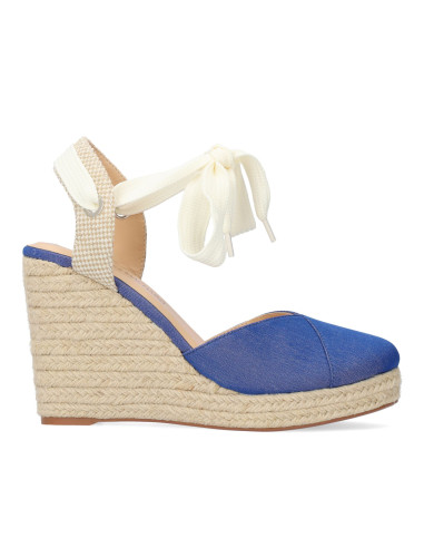 SANDALO ZEPPA TESSUTO DENIM ESPADRILLAS PICCOLI E GRANDI NUMERI DONNA