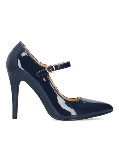 Mary Jane con tacco in vernice Blu Navy piccoli e grandi numeri donna