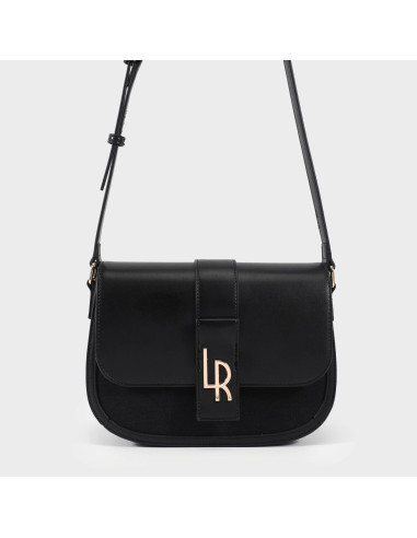 Borsa a tracolla NEW MONOGRAM SADDLE - NERO LABEL ROSE