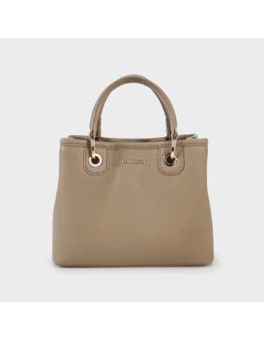 Borsa a mano con tracolla MARGOT SMALL TAUPE label rose